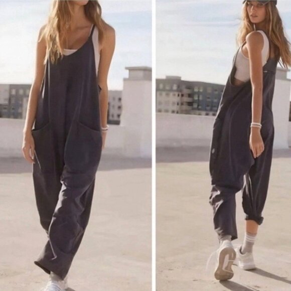Free People Pants - Free People Women's Hot Shot Onsie Jumpsuit in Washed Black size S